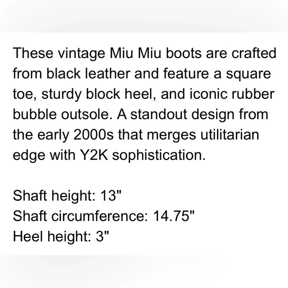 Vintage Miu Miu Black Heeled Leather Boots - Picture 10 of 10